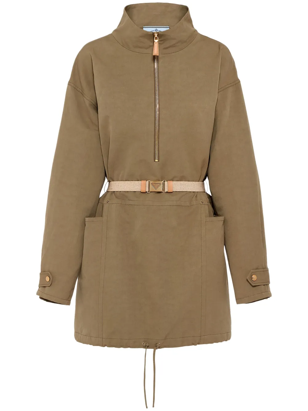 Платье с кулиской Prada, зеленый