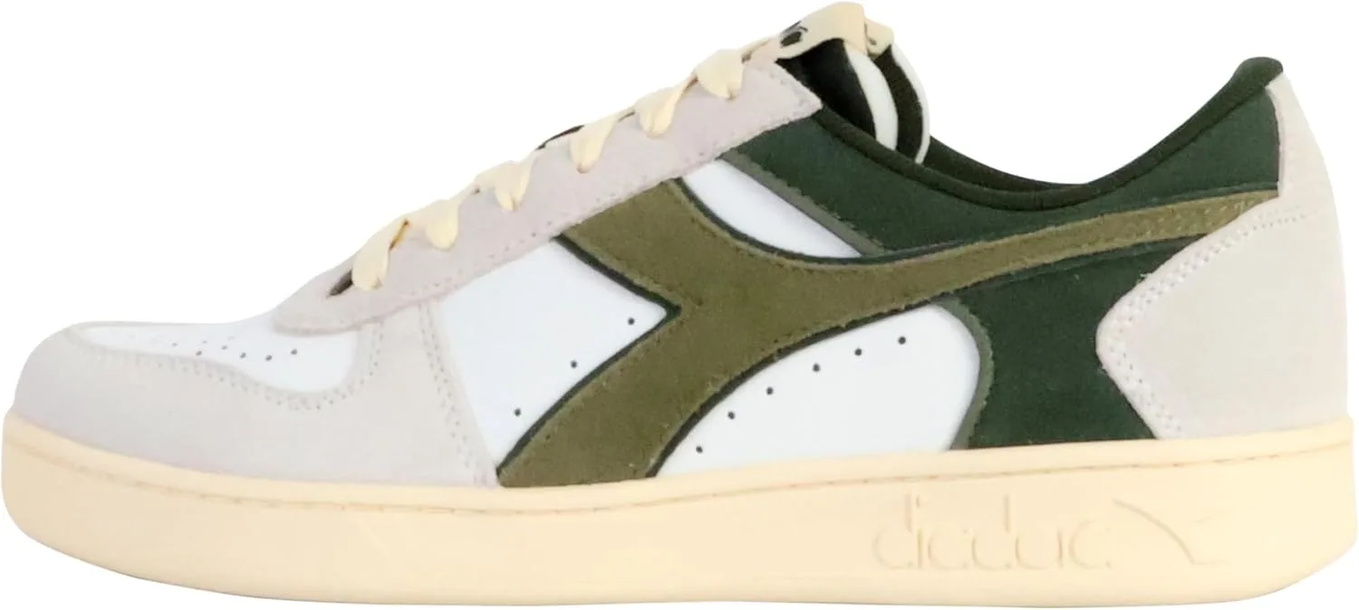 Кроссовки Diadora Unisex Magic Low из замши, белый/зеленый