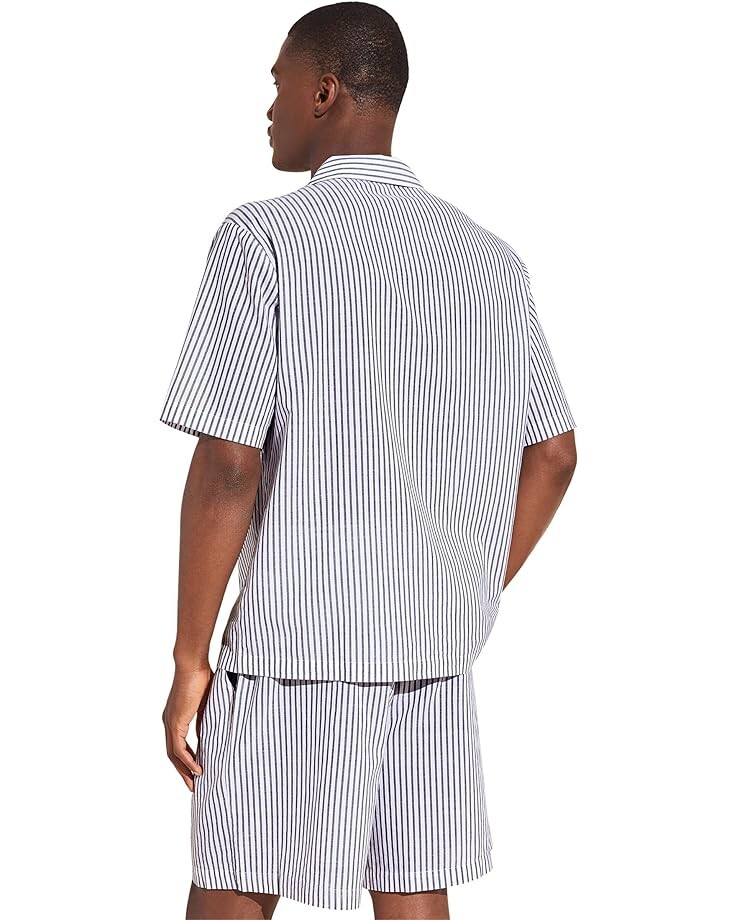 

Пижамный комплект Eberjey Organic Sandwashed Cotton Printed Notch Collar Short PJ Set, цвет Nautico Stripe Graphite