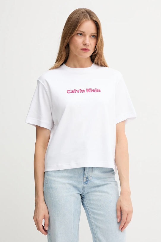 

Хлопковая футболка Calvin Klein Jeans, белый