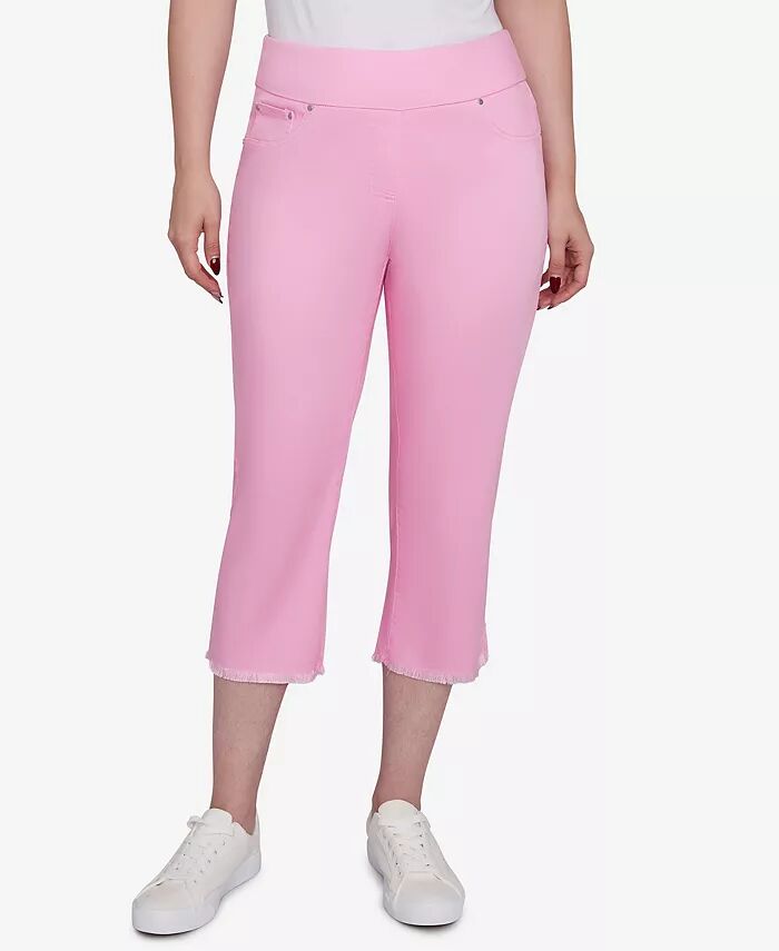 

Брюки-капри Petite Oasis из денима с бахромой Ruby Rd., розовый