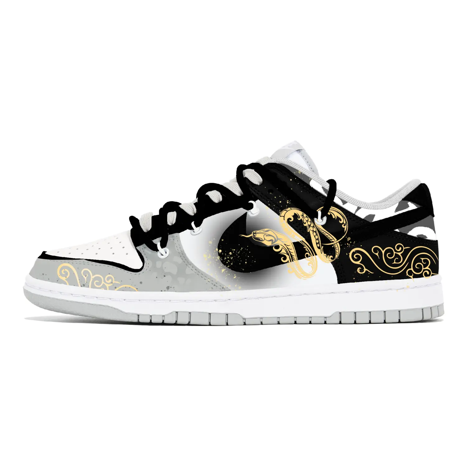 

Nike Кроссовки для скейтбординга Dunk Joy Lemon, износостойкие, низкие, мужские, черно-белые