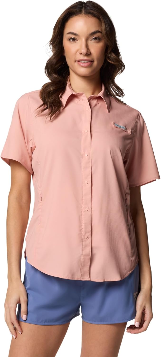 

Columbia Women's PFG Tamiami II рубашка с коротким рукавом, Faux Pink
