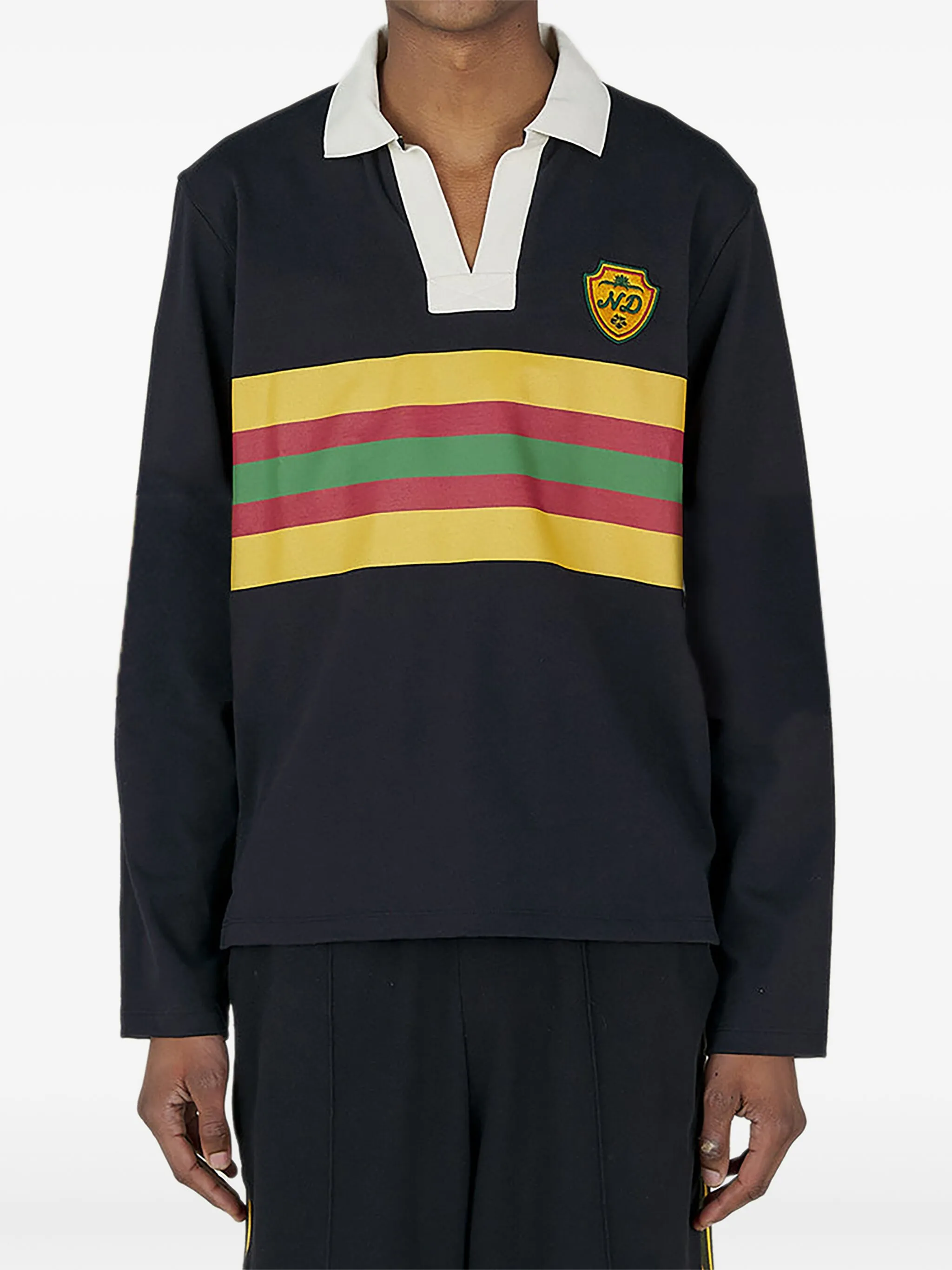 

Полосатая рубашка поло с нашивкой-логотипом Nicholas Daley, черный