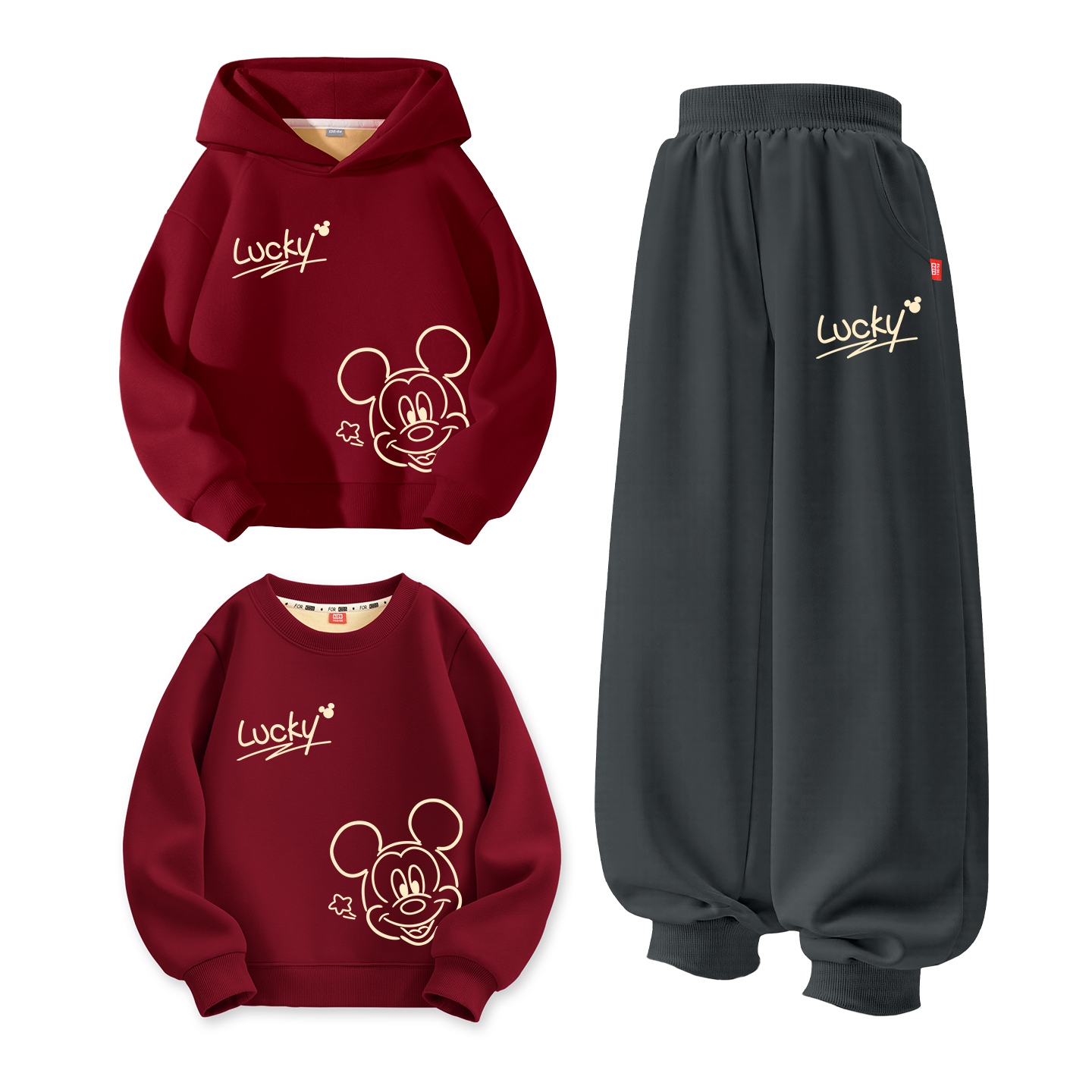 Детский костюм Танг Disney, [thickened and fleece-lined]difangchi k бордовый+difangchi k темно-синий +difangchi k бордовый — фото 4