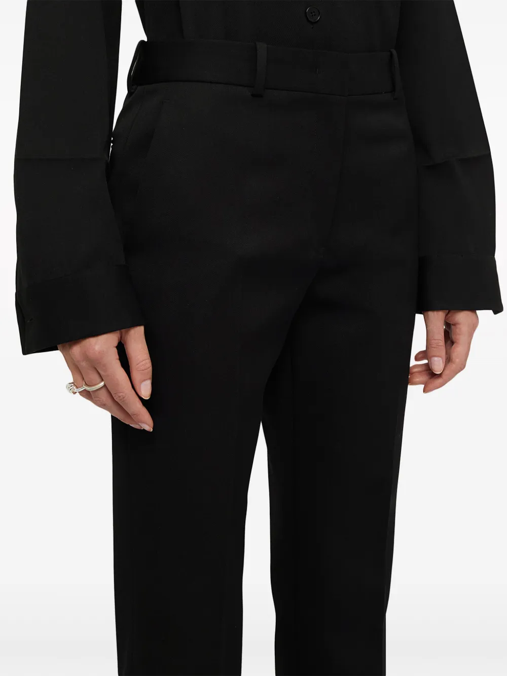 Прямые брюки с завышенной талией JIL SANDER, черный — фото 4