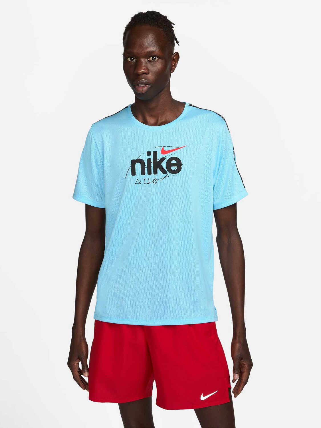 

Футболка Nike M NK DF MILER SS DYE, синий