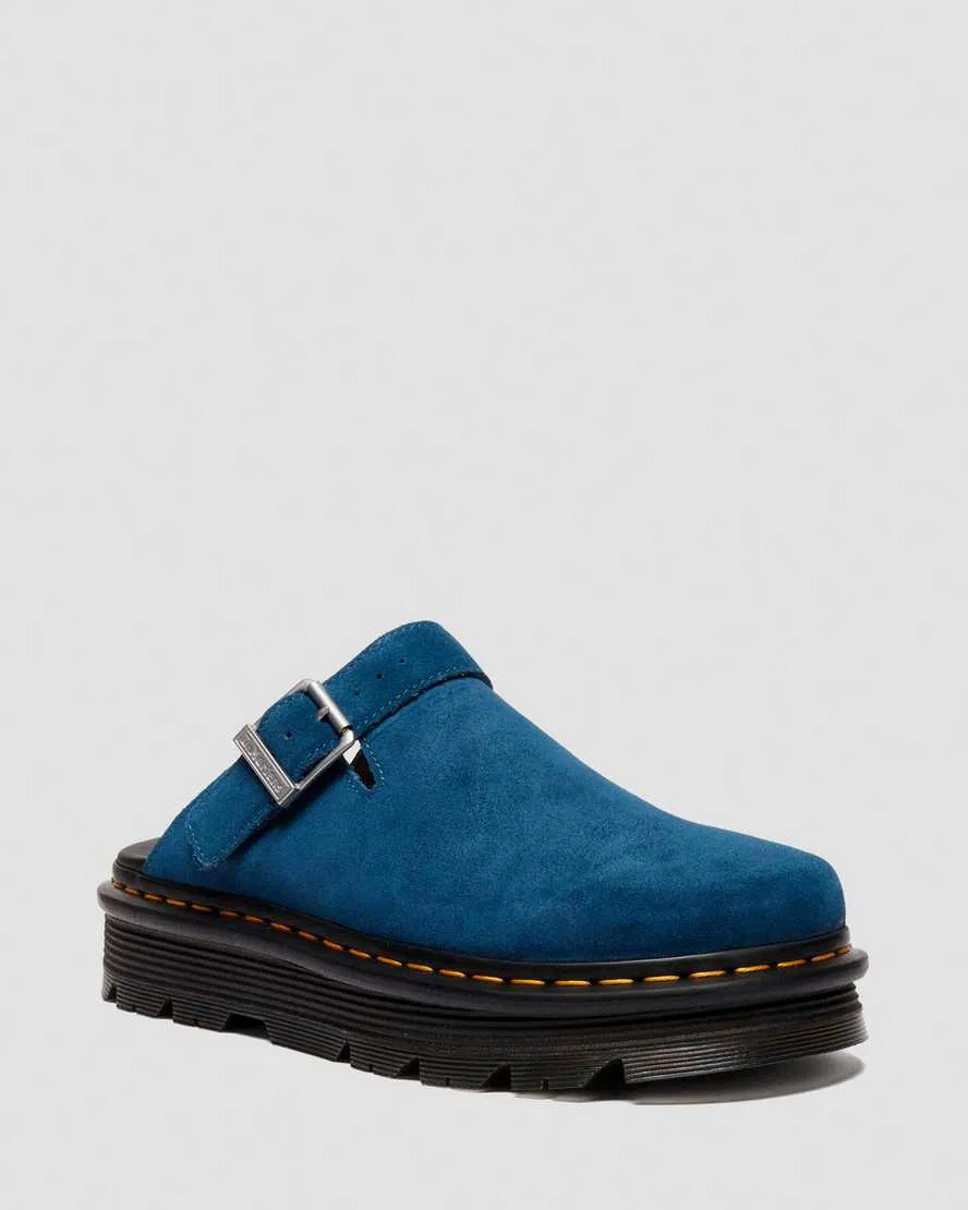 Мюли на платформе Zebzag из замши с открытой пяткой Dr Martens, синий