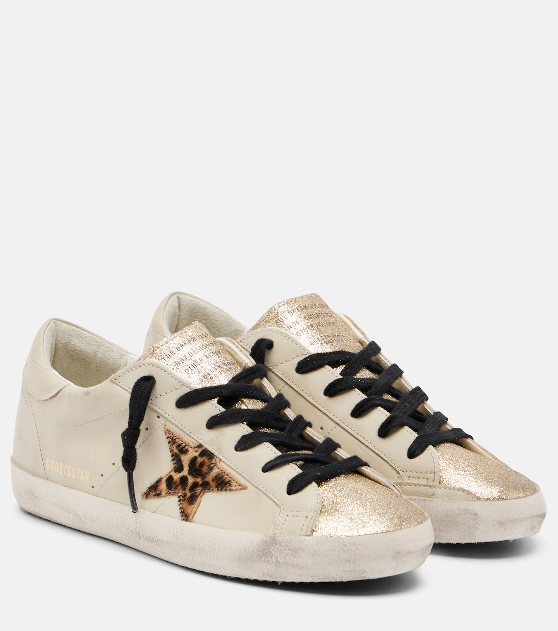 Супер Стар блестящие замшевые кроссовки Golden Goose, Light Beige/Dark Red