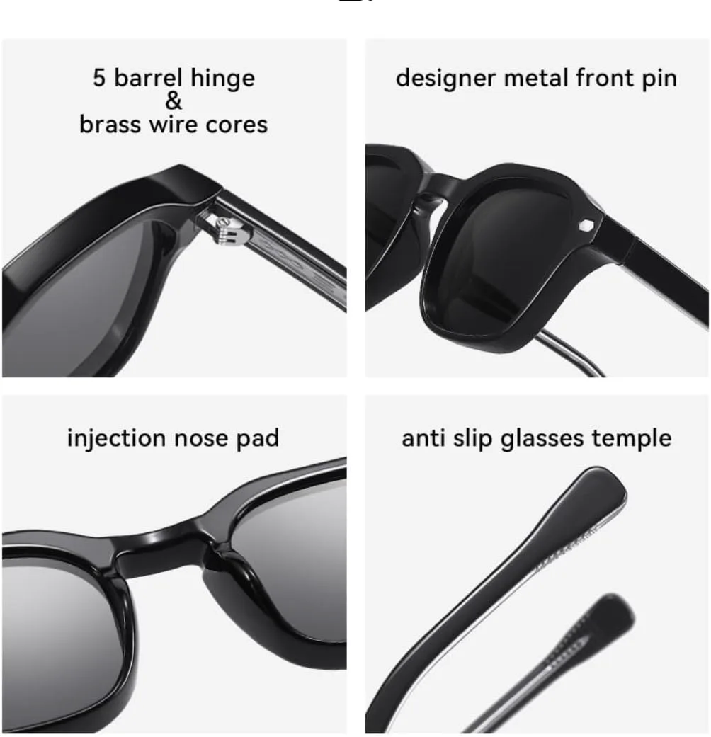 

Ретро-модные солнцезащитные очки для женщин и мужчин, классический винтажный стиль, защита от УФ-излучения UV400, для активного отдыха VFDHN, Transparent Black