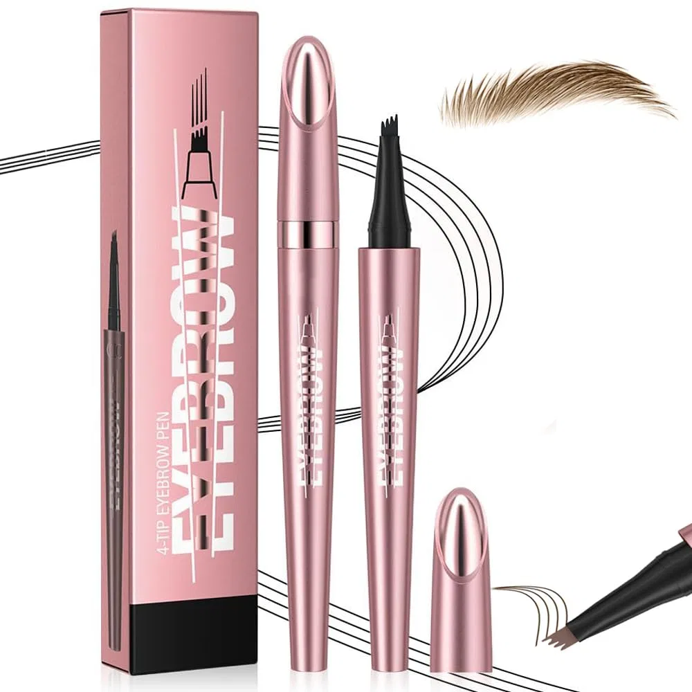 Водостойкий карандаш для бровей 3D Microblading с 4-зубцовым аппликатором, светло-коричневый Generisch, 1# Light Brown