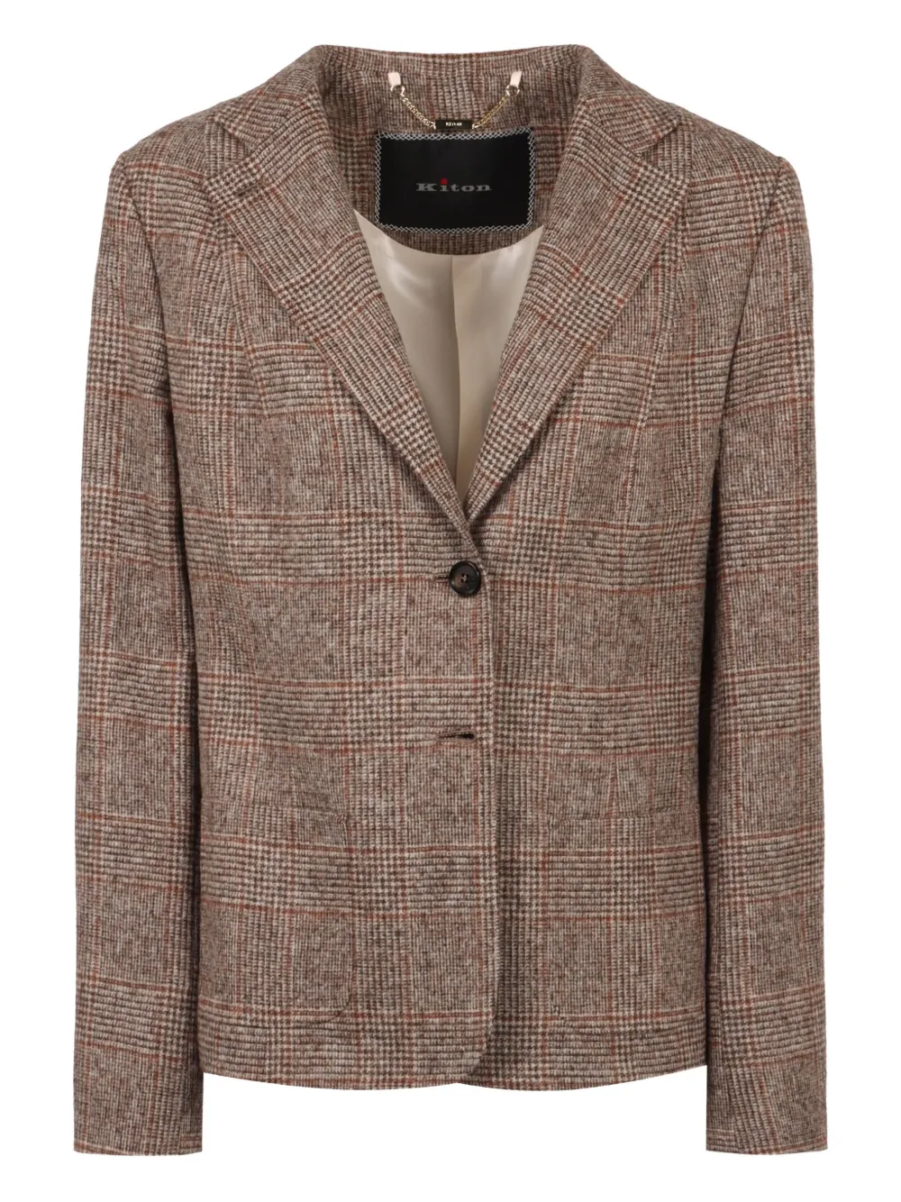 

Пиджак в клетку Prince of Wales Kiton, коричневый