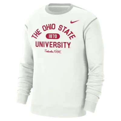 

Топ Nike Ohio State, цвет Summit White/Grey Fog/University Red