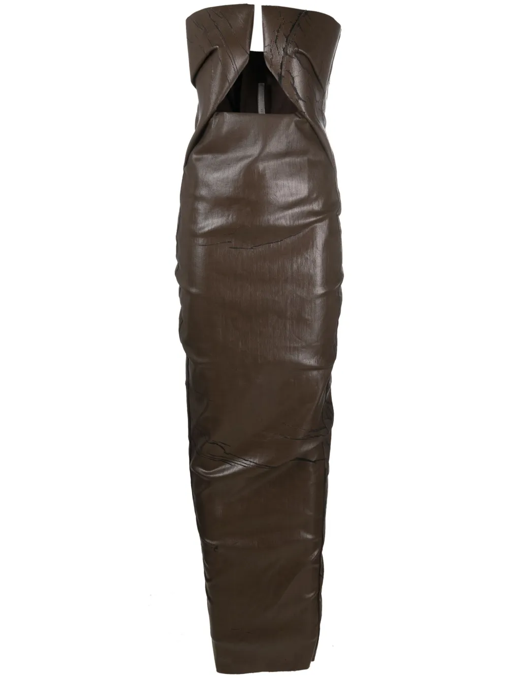 

Джинсовое платье Prong с эффектом кракле Rick Owens, коричневый