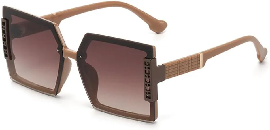 

Модные большие квадратные солнцезащитные очки для женщин, трендовые солнцезащитные очки в винтажном стиле, сексуальные очки для путешествий MTZJH, Coffee