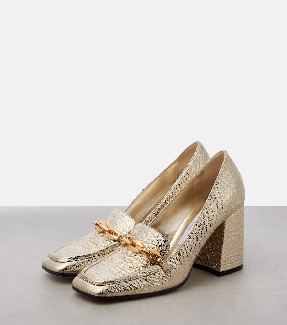 Туфли-лоферы Diamond Tilda 80 Jimmy Choo, золотой — фото 4