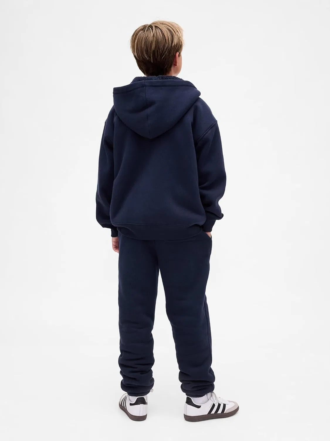 Детские спортивные брюки GAP с подкладкой из искусственной овчины, Tapestry Navy — фото 3