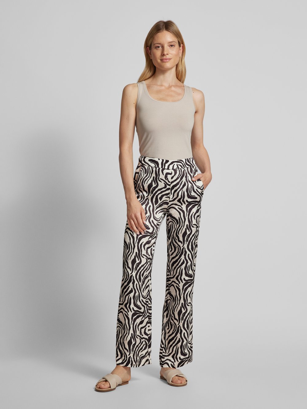 

Расклешенные брюки с молнией в боковом шве JOOP!, бежевый