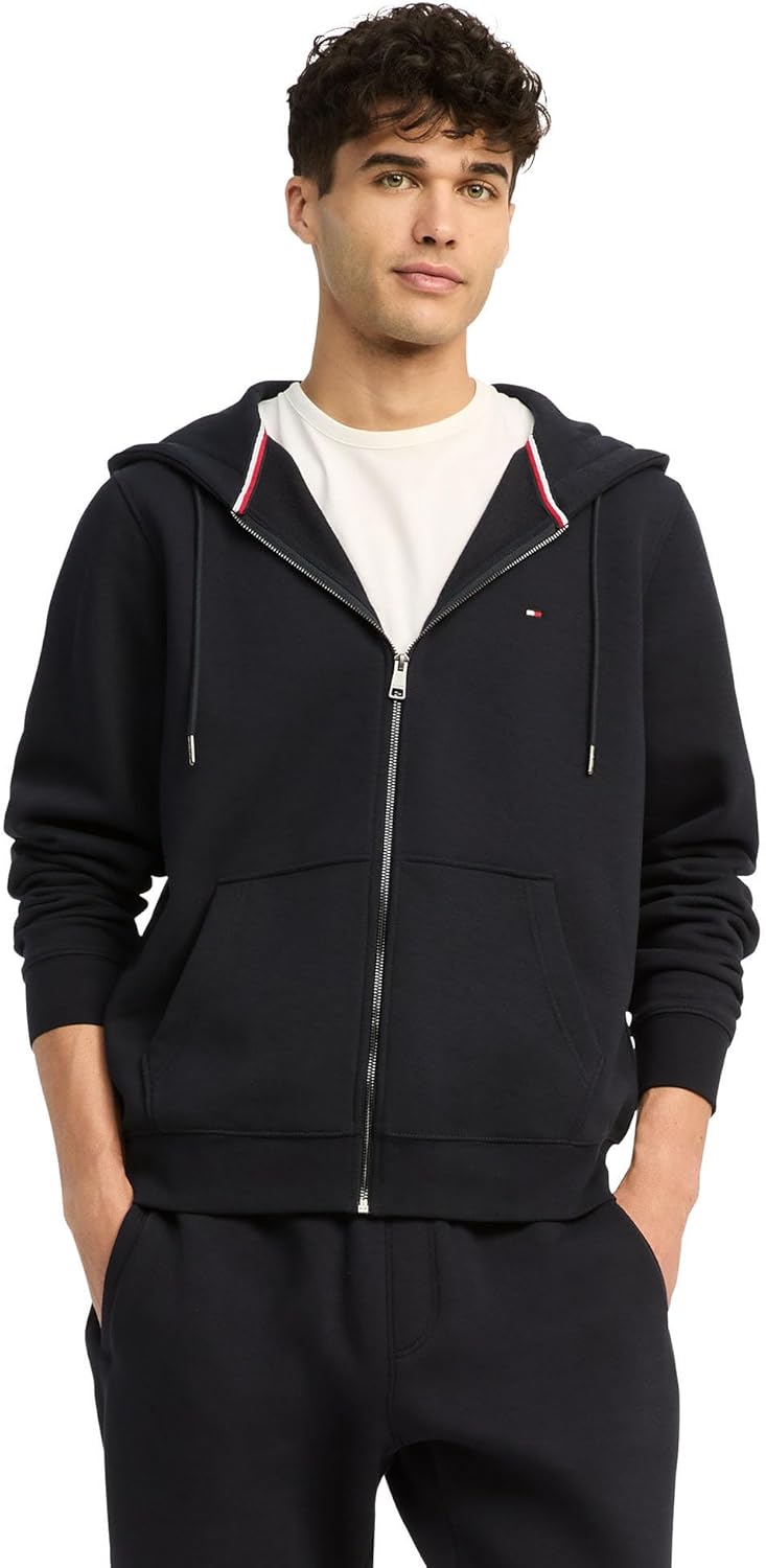 

Мужская флисовая толстовка с капюшоном Tommy Hilfiger средней плотности на молнии, Desert Sky