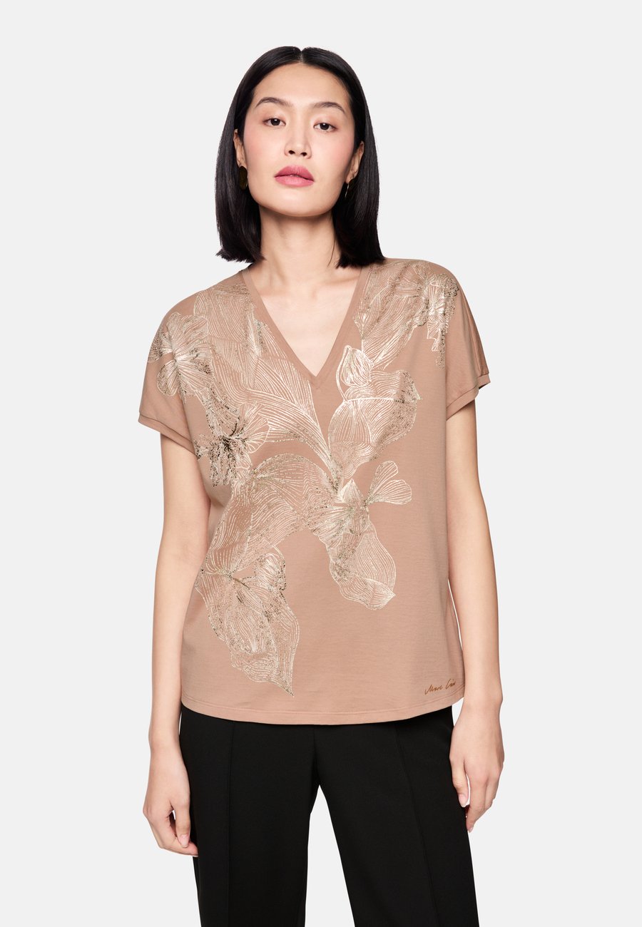 

Футболка Marc Cain Print T-shirt, Warm Taupe New/Taupe, Коричневый, Футболка Marc Cain Print T-shirt, Warm Taupe New/Taupe