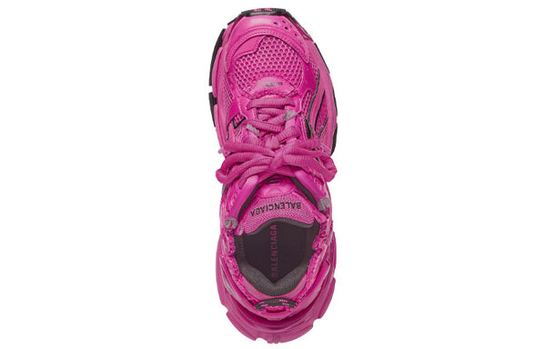 Кроссовки runner sneakers 'fuchsia mesh and nylon' Balenciaga, розовый — фото 3