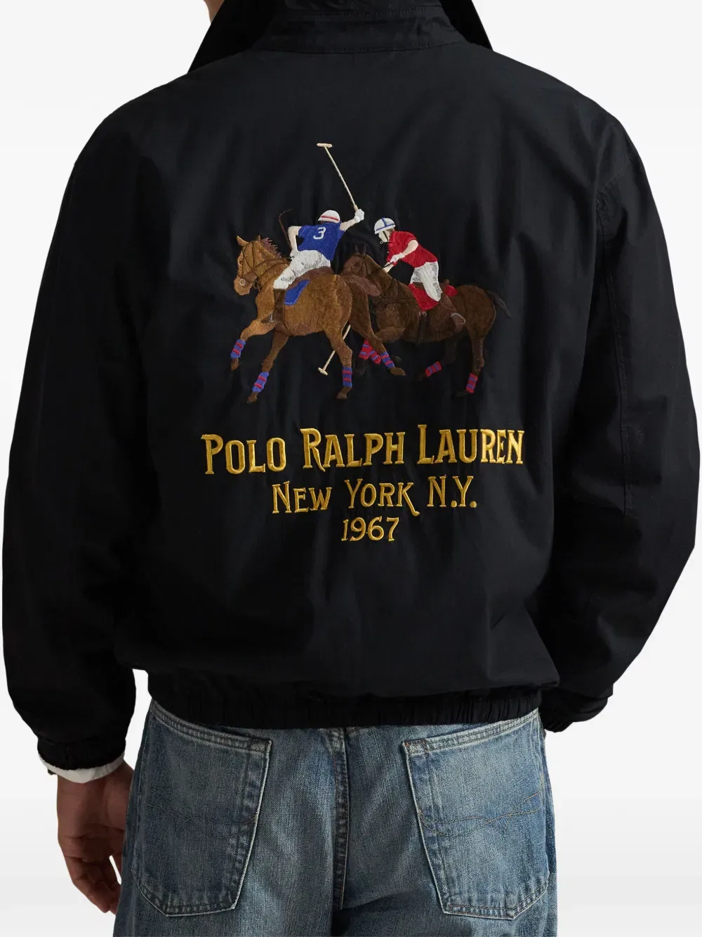 Куртка на молнии с вышивкой Polo Ralph Lauren, черный — фото 4