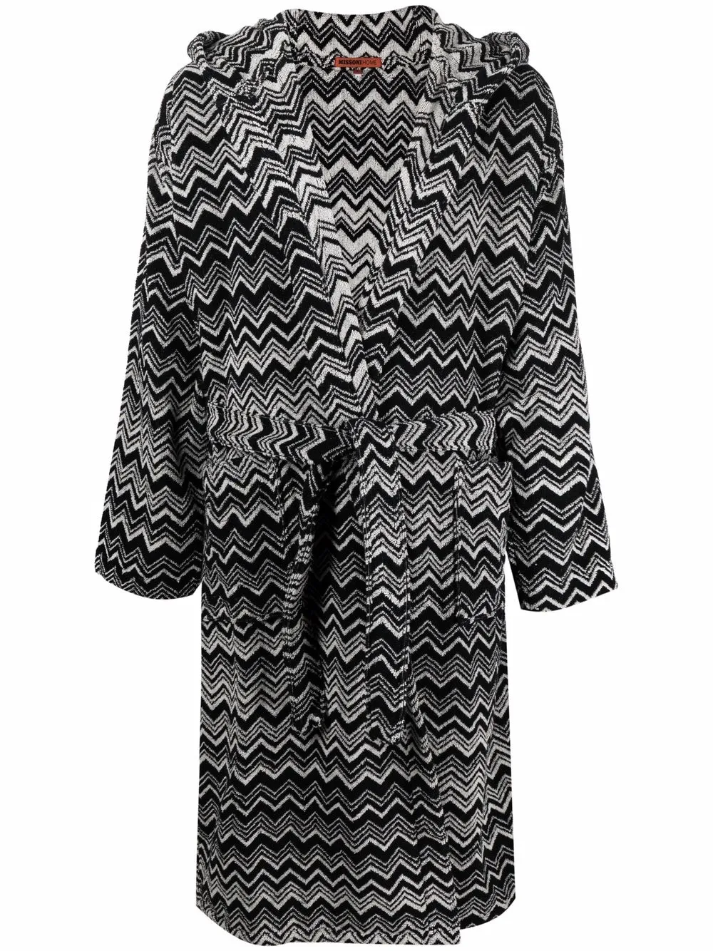 

Халат с капюшоном и узором зигзаг Missoni Home, серый