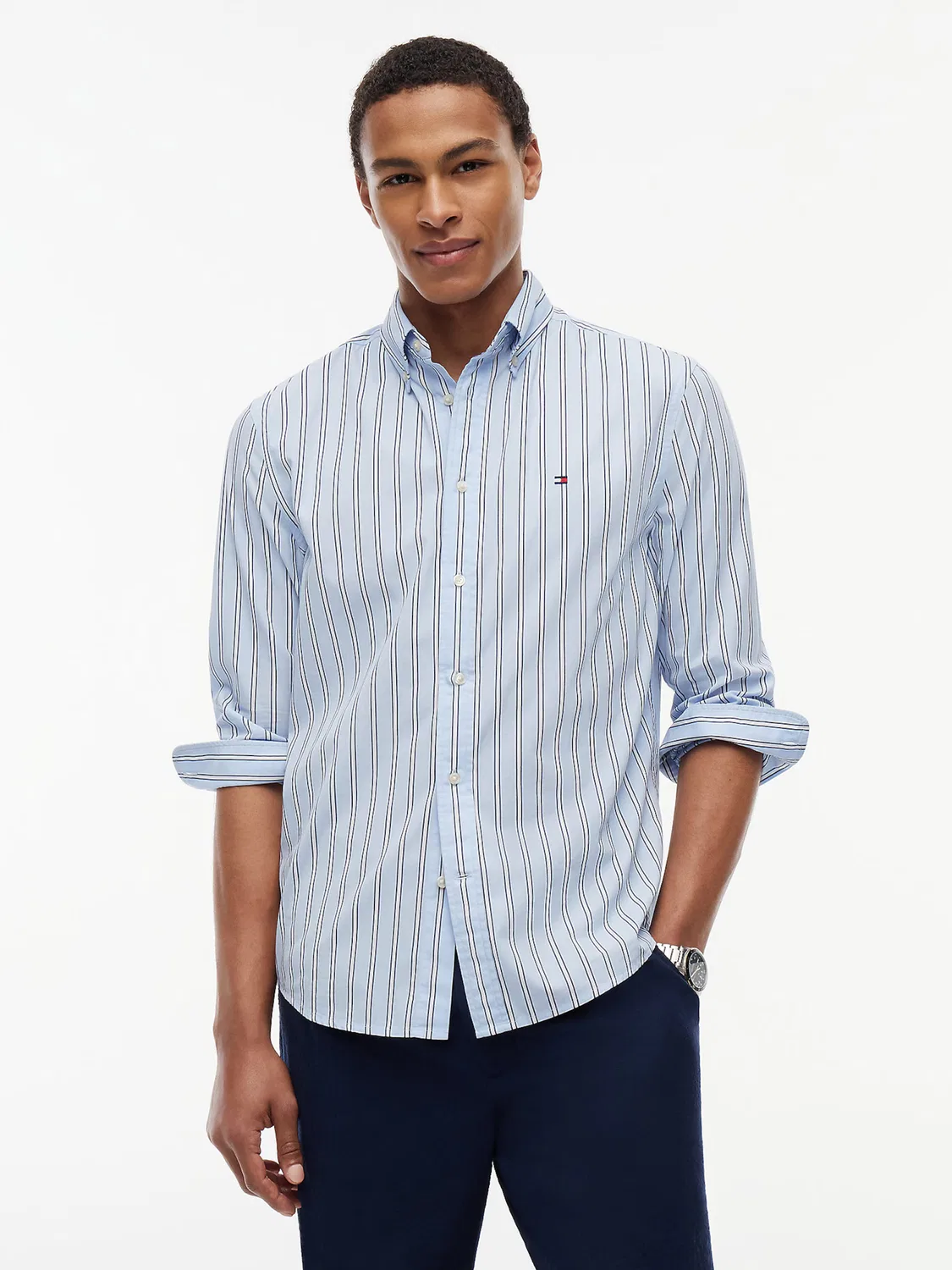 Рубашка на пуговицах стандартного кроя 'Flex' Tommy Hilfiger, Navy/Light Blue — фото 2