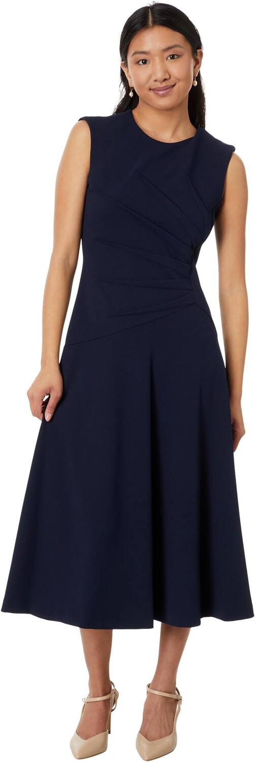 

Платье Calvin Klein A-Line Midi with Starburst Seam Detail, цвет Indigo