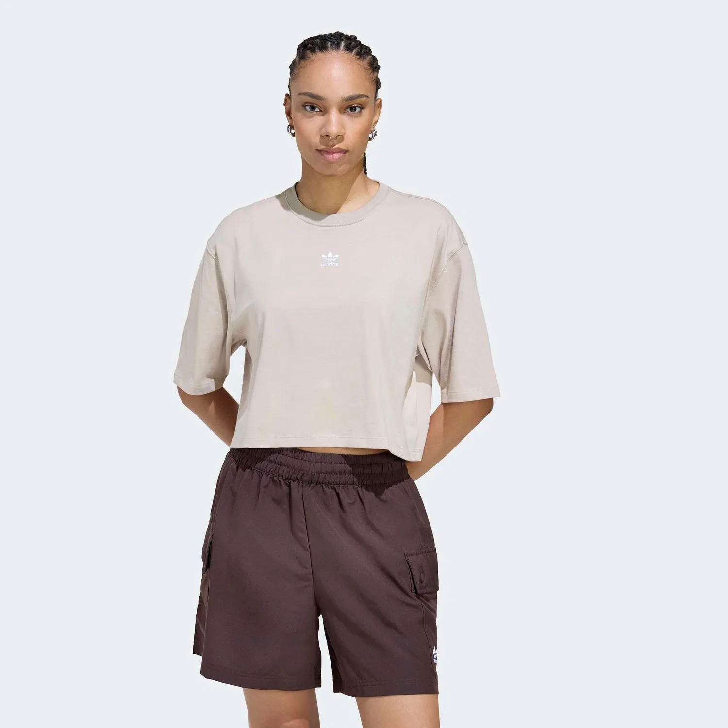 Футболка Adidas Originals Ess бежевого цвета — фото 2