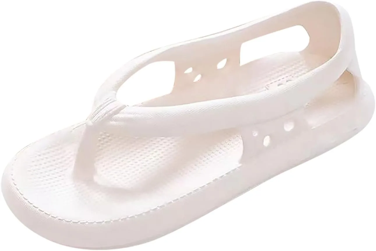 Мужские сандалии - вьетнамские плоские сандалии-вьетнамки Cloud Flat Thong Sandals, с ножницами, на удобной платформе, без элегантной летней пляжной обуви (белые, EU 38) Quintra