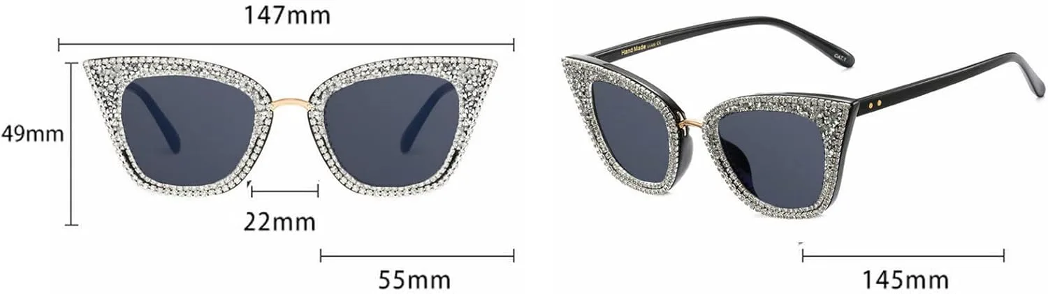 

Солнцезащитные очки Willochra Diamond для женщин, с бриллиантами и стразами, в стиле «кошачий глаз», винтажные, для вечеринок, с защитой от УФ-излучения, Color
