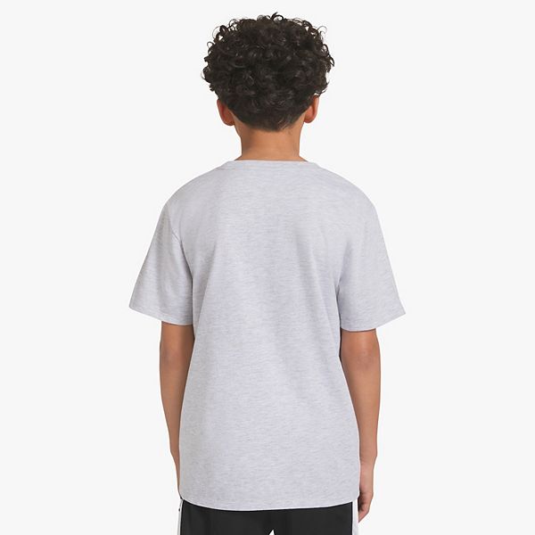 Детский сет из футболки с принтом и шорт с сеткой Champion, Grey Heather — фото 2
