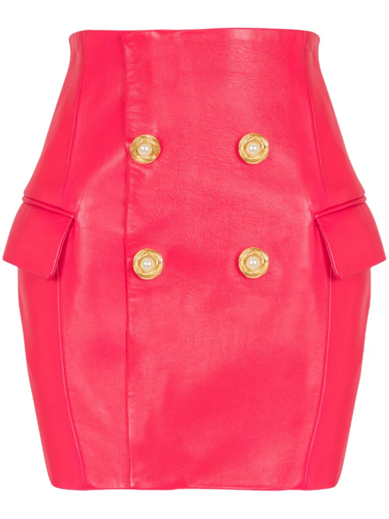 

Balmain кожаная юбка мини, красный