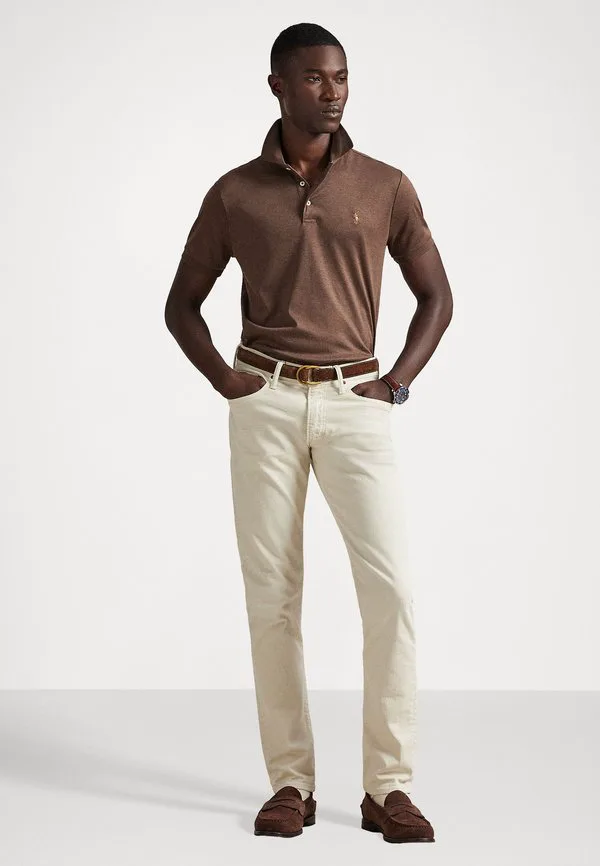 Поло-Рубашка из мягкого хлопка приталенного кроя Polo Ralph Lauren, Nutmeg Brown — фото 4