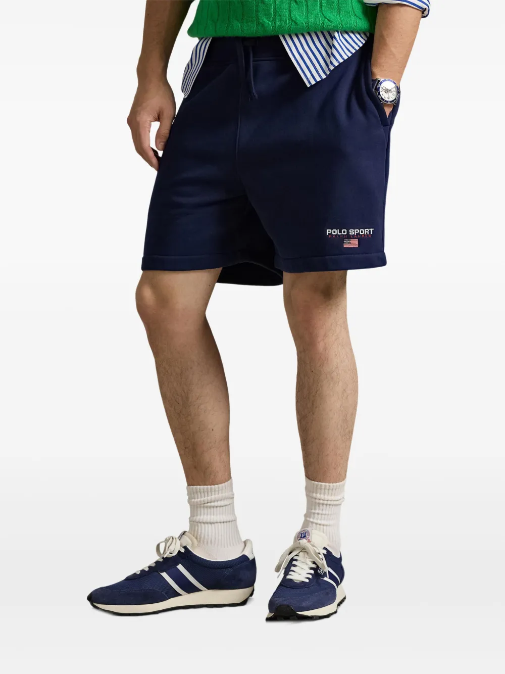 Спортивные шорты с кулиской и логотипом Polo Ralph Lauren, синий — фото 3