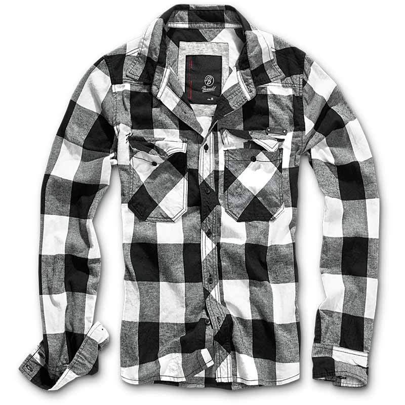 

Рубашка Brandit Check Shirt, черный/белый