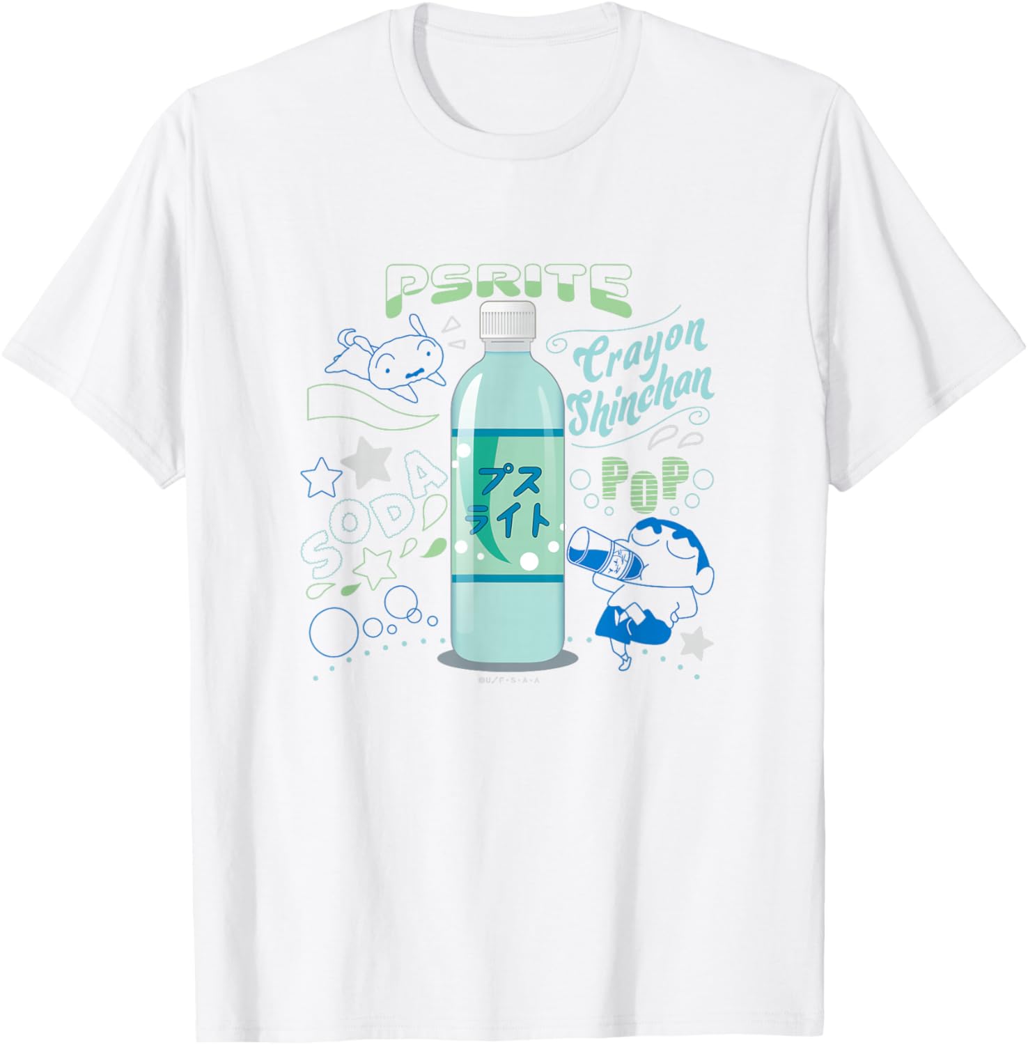 

Футболка Crayon Shin-chan Shin-chan and Psylite, белая Crayon Shinchan