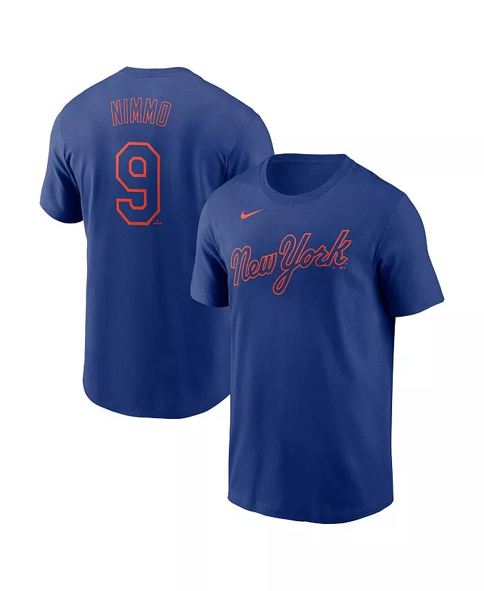 

Мужская футболка Brandon Nimmo Royal New York Mets Fuse с именем и номером Nike