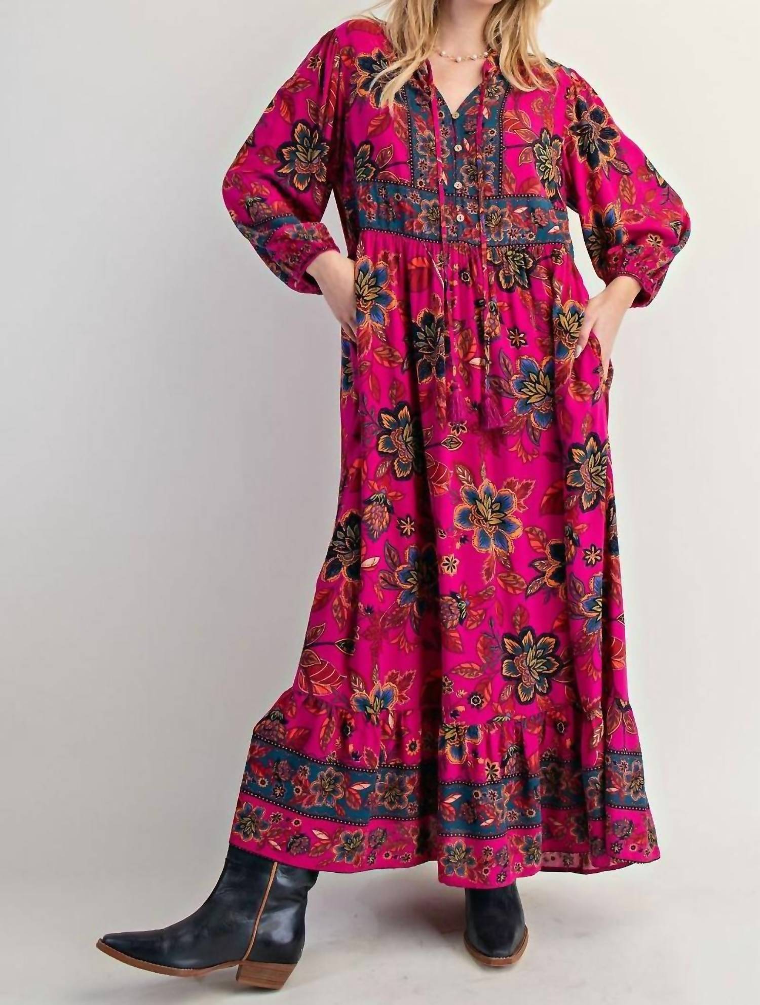 

Женское платье с цветочным принтом в пурпурном цвете Easel, пурпурный