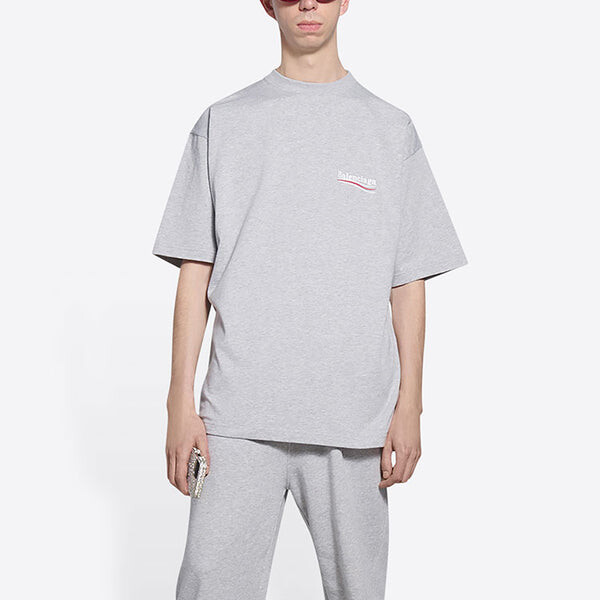 Футболка political campaign t-shirt large fit 'grey' Balenciaga, серый — фото 3