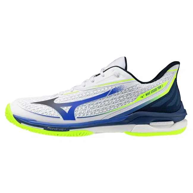 Унисекс кроссовки для тенниса «Wave Exceed Tour 7 AC» от Mizuno, White X Dark Blue X Light Yellow — фото 2
