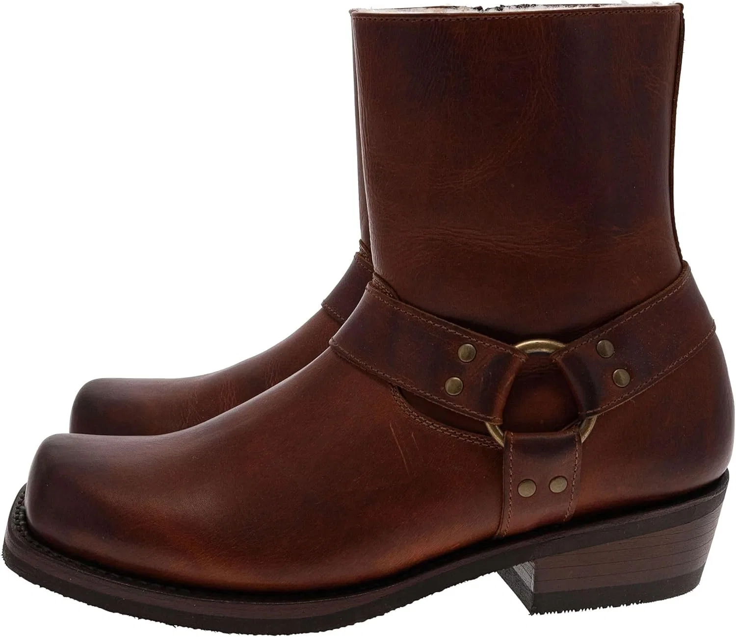 FB Fashion Boots FB Модные ботинки, унисекс, байкерские ботинки, байкерские ботильоны из мериносовой шерсти, кожаные ботинки коричневого цвета — фото 3