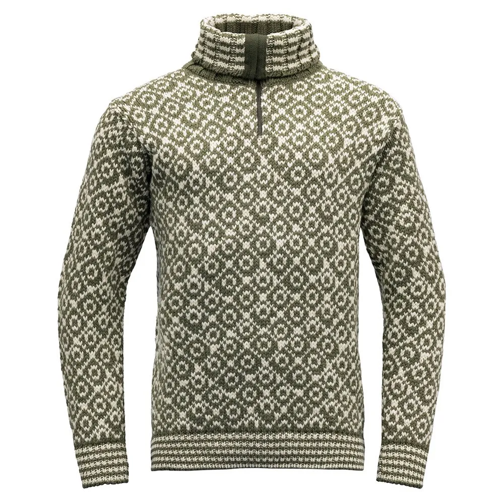 

Свитер DEVOLD OF NORWAY Svalbard Wool Zip Neck, зеленый