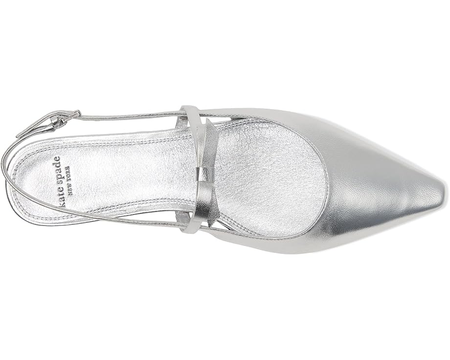Балетки Kate Spade New York Carolina Slingback Flat, серебряный — фото 2