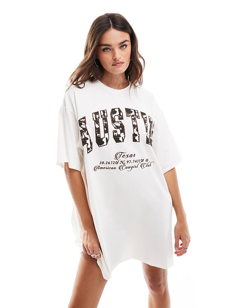 

Платье-футболка с надписью ASOS DESIGN Austin