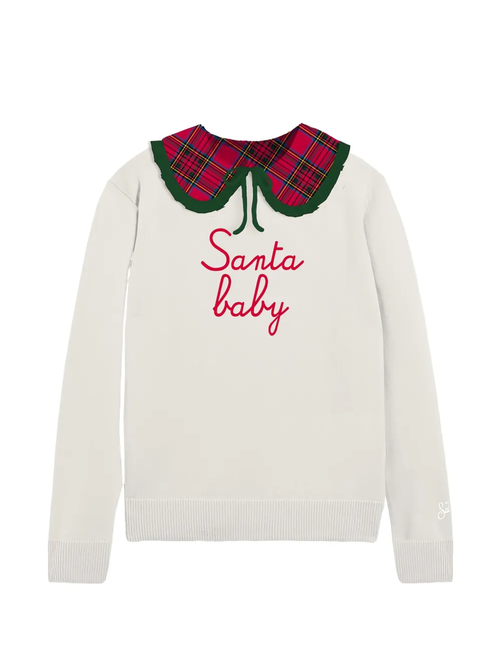 

Джемпер с воротником из шотландки с зубчатым краем Mc2 Saint Barth, бежевый