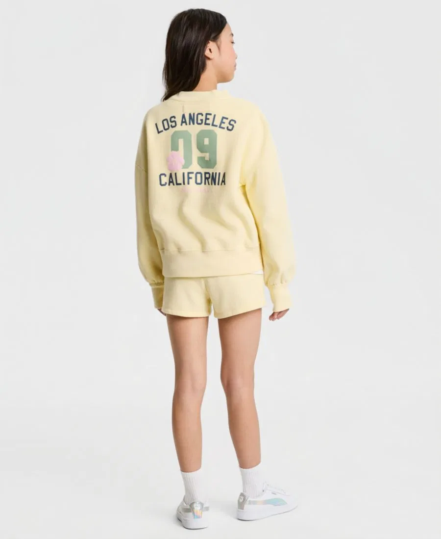 Шорты для девочек с эластичным поясом Abercrombie Kids, желтый — фото 4