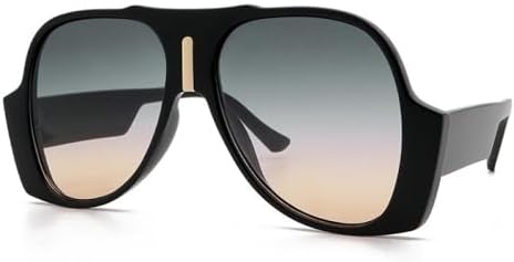 

Уникальные квадратные солнцезащитные очки для мужчин и женщин, винтажные, большие солнцезащитные очки с защитой от УФ-излучения UV400, увеличенного размера MTZJH, Black Green