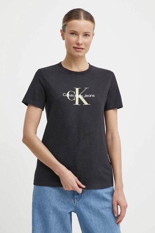 

Хлопковая футболка Calvin Klein Jeans, черный